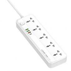 Сетевой фильтр LDNIO SC5415 Fast Charging Power Strip 2500W, 5 розеток, 4 USB, 2м (white)