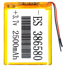 Аккумулятор Универсальный 3.8*65*80 mm 3.7v 2500mAh ( 386580P ) Аккумулятор Универсальный 3.8*65*80 mm 3.7v 2500mAh ( 386580P )