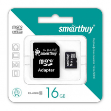 Карта памяти SmartBuy Micro SD 16Гб (class 10) (с адаптером SD)