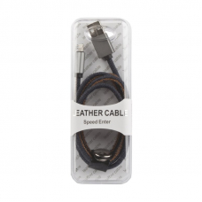 USB Дата-кабель для Apple Lightning 8-pin в джинсовой оплетке (синий/коробка) 