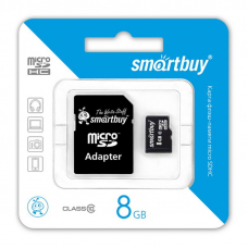 Карта памяти SmartBuy Micro SD 8Гб (class 10) (с адаптером SD)