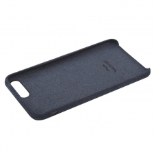 Защитная крышка для iPhone 8 Plus/7 Plus тканевое покрытие (темно-синяя, блистер)