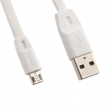 USB кабель REMAX RC-001m Full Speed MicroUSB, 2.4А, 1м, TPE (белый)