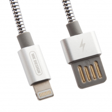 USB кабель WK WDC-039 Alloy Lightning 8-pin, 1м, металл (серебрянный)