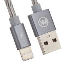 USB кабель WK WDC-013 Kingkong Lightning 8-pin, 2.4А, 1м, металл (серебрянный)