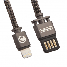 USB кабель WK WDC-030 Master Lightning 8-pin, 1м, металл (черный)