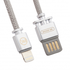 USB кабель WK WDC-030 Master Lightning 8-pin, 1м, металл (серебрянный)