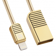 USB кабель WK WDC-026 Lion Lightning 8-pin, 2.4А, 1м, металл (золотой)