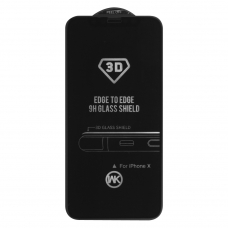 Защитное стекло WK Thunder C. E. T. G. 3D для iPhone 11 Pro/X/Xs 0.22 мм, с черной рамкой + чехол