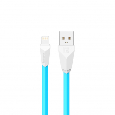 USB кабель REMAX RC-030i Aliens Lightning 8-pin, 1м, TPE (голубой/белый)
