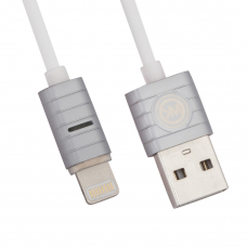 USB кабель WK WDC-045 Thoor Lightning 8-pin, LED, 1м, силикон (белый)