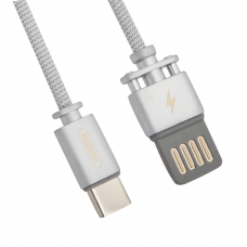 USB кабель REMAX RC-064a Dominator Type-C, 2.4А, 1м, нейлон (серебрянный)