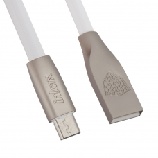 USB кабель inkax CK-19 Twisted Crafts MicroUSB, плоский, 1м, TPE (белый)