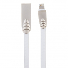 USB кабель Zetton USB SyncCharge Flat Soft TPE Data Cable USB to Lightning плоский пластиковые разьемы (белый) ZTUSBFSTWEA8