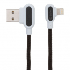 USB кабель Zetton USB SyncCharge Round Fabric Corner Cable USB to Lightning круглый пластиковые разьемы (черный) ZTUSBRFCBKA8