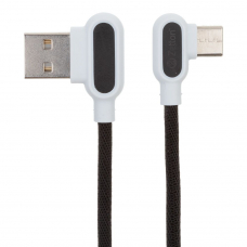 USB кабель Zetton USB SyncCharge Round Fabric Corner Cable USB to USB-C круглый пластиковые разьемы (черный) ZTUSBRFCBKUC