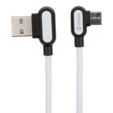 USB кабель Zetton USB SyncCharge Round Fabric Corner Cable USB to USB-C круглый пластиковые разьемы (белый) ZTUSBRFCWEUC