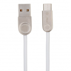 USB кабель Zetton USB SyncCharge Round Snake TPE Data Cable USB to USB-C круглый пластиковые разьемы (белый) ZTUSBRSETWEUC