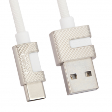 USB кабель REMAX RC-089a Metal Type-C, 2.4А, 1м, TPE (белый)