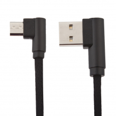 USB кабель inkax CK-32 Nunchaku Double-Sided MicroUSB, угловой, 1м, нейлон (черный)