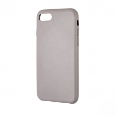 Защитная крышка для iPhone SE 2/8/7 Leather Сase кожаная (серая, коробка)