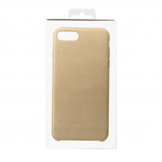 Защитная крышка для iPhone SE 2/8/7 Leather Сase кожаная (золотая, коробка)