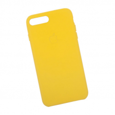 Защитная крышка для iPhone 8 Plus/7 Plus Leather Сase кожаная (желтая, коробка)