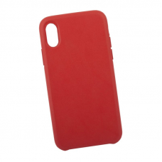 Защитная крышка для iPhone X/Xs Leather Сase кожаная (красная, коробка)