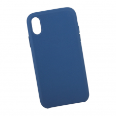 Защитная крышка для iPhone Xr Leather Сase кожаная (синяя, коробка)