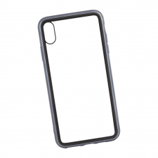 Чехол REMAX Shield для iPhone Xs Max прозрачное стекло с рамкой+TPU (черный)