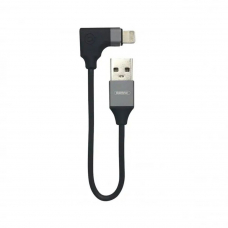 USB кабель REMAX RL-LA01 Lightning 8-pin, AUX адаптер, угловой, 0.15м, TPE (черный)