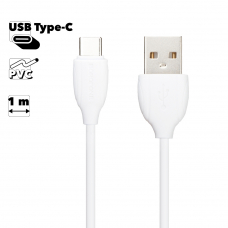 USB кабель BOROFONE BX19 Benefit Type-C, 3А, 1м, PVC (белый)