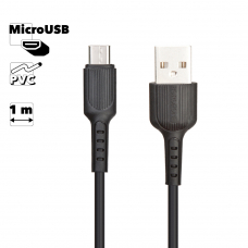 USB кабель BOROFONE BX16 Easy MicroUSB, 2.4А, 1м, PVC (черный)