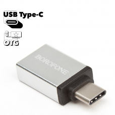 OTG адаптер BOROFONE BV3 USB-A/Type-C (серебряный)