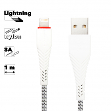 USB кабель BOROFONE BX25 Powerful Lightning 8-pin, 2.4А, 1м, нейлон (белый)