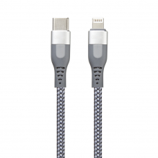 USB-C кабель REMAX RC-151cl Super Lightning 8-pin, 3А, PD18W, 1м, нейлон (серебрянный)