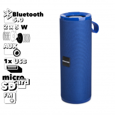 Bluetooth колонка BOROFONE BR1 Beyond Sportive, BT 5.0, 5Wх2, AUX/microSD/USB/FM (синий)