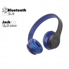 Bluetooth гарнитура BOROFONE BO4 Charming Rhyme BT 5.0, 3.5 мм, microSD, накладная, громкость +/- (синий)