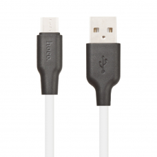 USB кабель HOCO X21 Silicone MicroUSB, 1м, силикон (белый/черный)