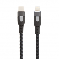 USB-C кабель WK WDC-088i Fast Lightning 8-pin, 3А, PD18W, 1м, нейлон (черный)