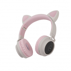 Bluetooth гарнитура HOCO W27 Cat Ear BT5.0, 3.5 мм, microSD, накладная, подсветка 