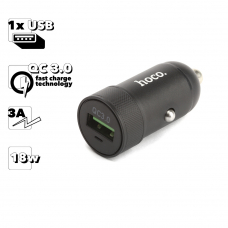 АЗУ HOCO Z32 Speed Up 1xUSB, 3А, 18W, QC3.0, LED (черный)