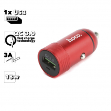 АЗУ HOCO Z32 Speed Up 1xUSB, 3А, 18W, QC3.0, LED (красный)