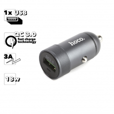 АЗУ HOCO Z32 Speed Up 1xUSB, 3А, 18W, QC3.0, LED (серый)