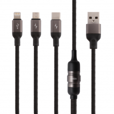 Кабель Joyroom S-M401 3в1 (Type-C, Micro-USB, Lightning 8pin) 1,5м (черный)