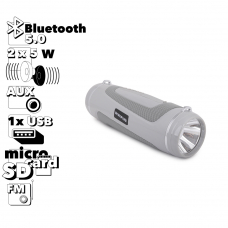Bluetooth колонка BOROFONE BR7 Empyreal Sports BT 5.0, 5Wx2, AUX/microSD/USB/FM (серая)