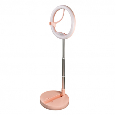 Кольцевая LED лампа настольная WK WT-P11 Foldable & Portable Selfie Stick With LED (розовая)