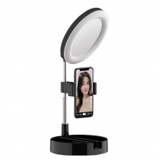 Кольцевая LED лампа настольная WK G3 Foldable & Portable Selfie Stick With LED For Influencer (черн)