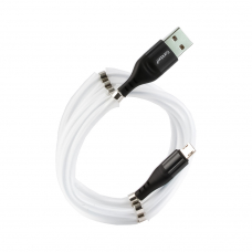 USB кабель Earldom EC-097M MicroUSB, 5А, магниты на кабеле, LED, 1м, силикон (белый)
