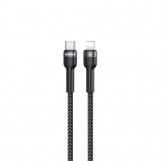 USB-C кабель REMAX RC-171i Jany Lightning 8-pin, 3А, 20W, 1м, нейлон (черный)